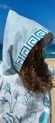 Kids Hooded Blue Seashell Towel