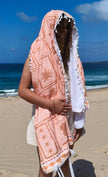 Peach Tile Seashell Towel Bag