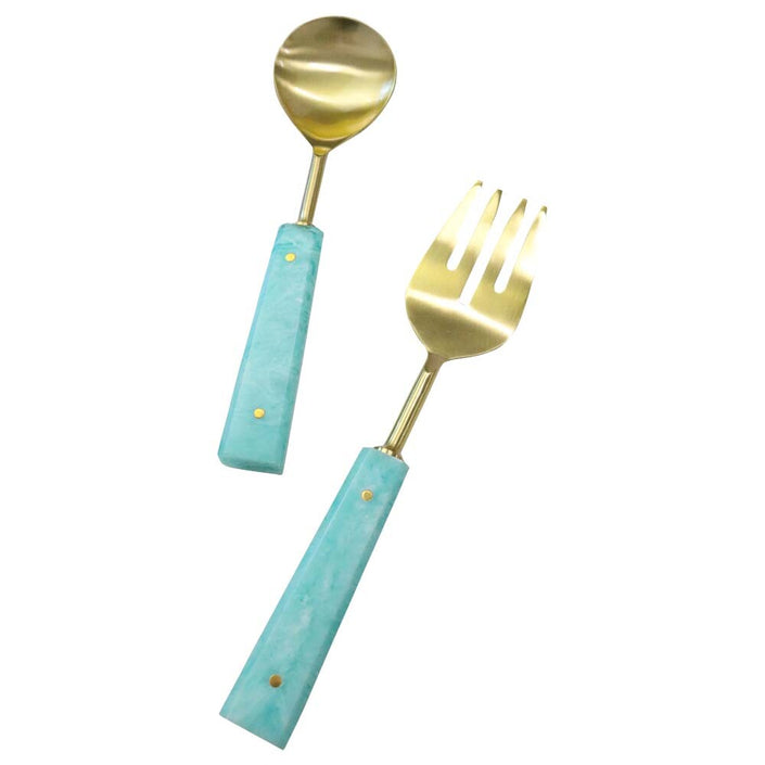 Blue Handle Salad Servers
