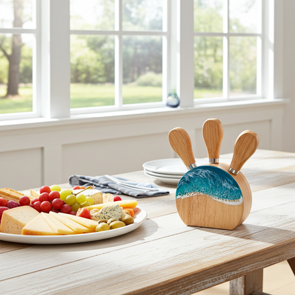 3 Piece Resin Cheese Knife Block