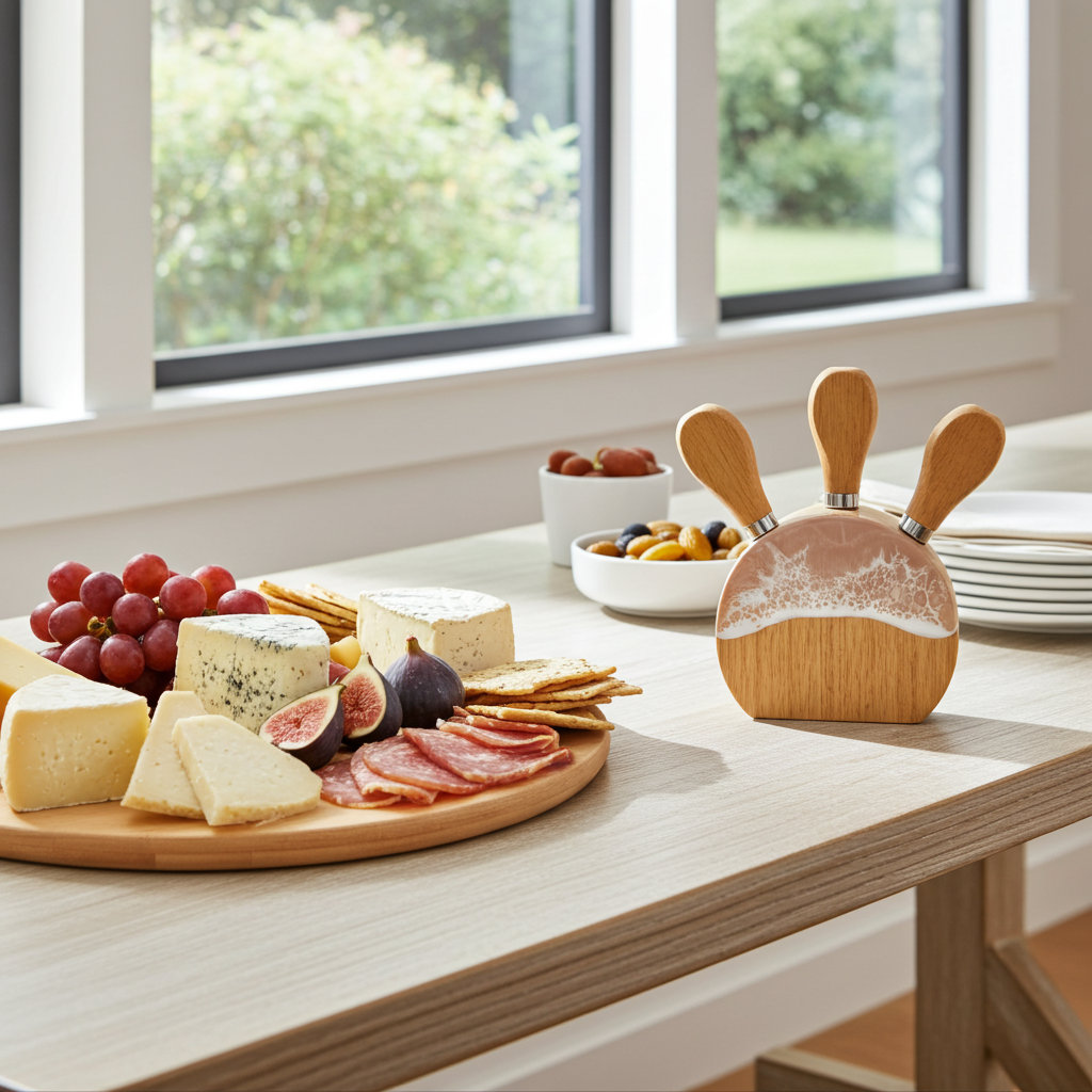 3 Piece Resin Cheese Knife Block