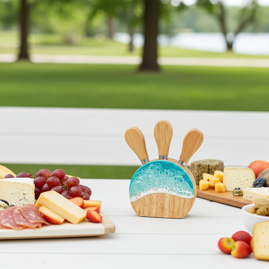 3 Piece Resin Cheese Knife Block