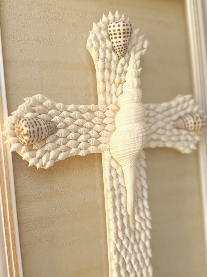 Floating Seashell Cross 3