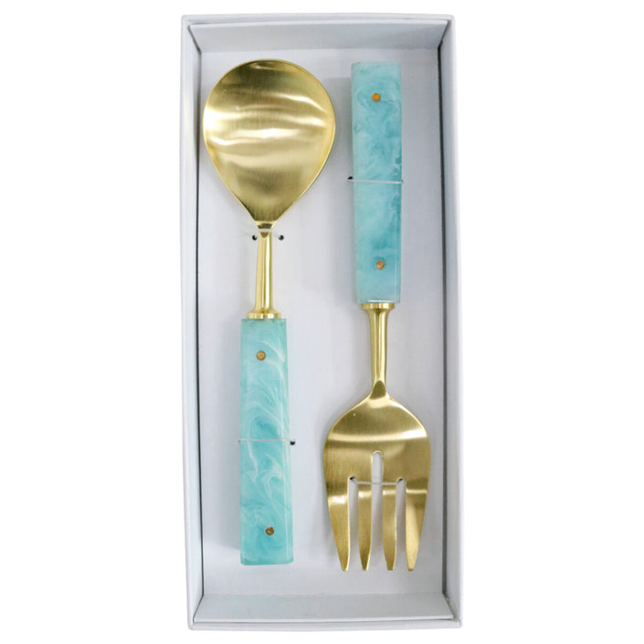 Blue Handle Salad Servers