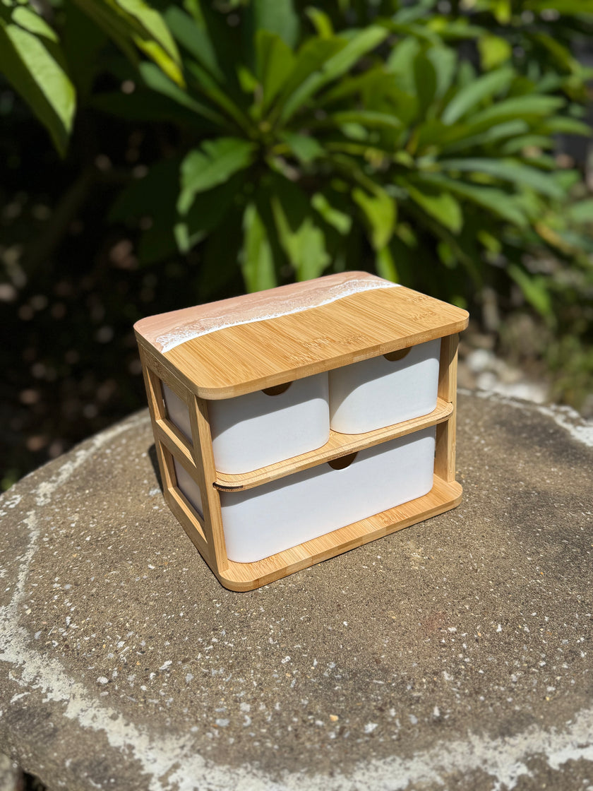 3 Piece Resin Bamboo Drawers