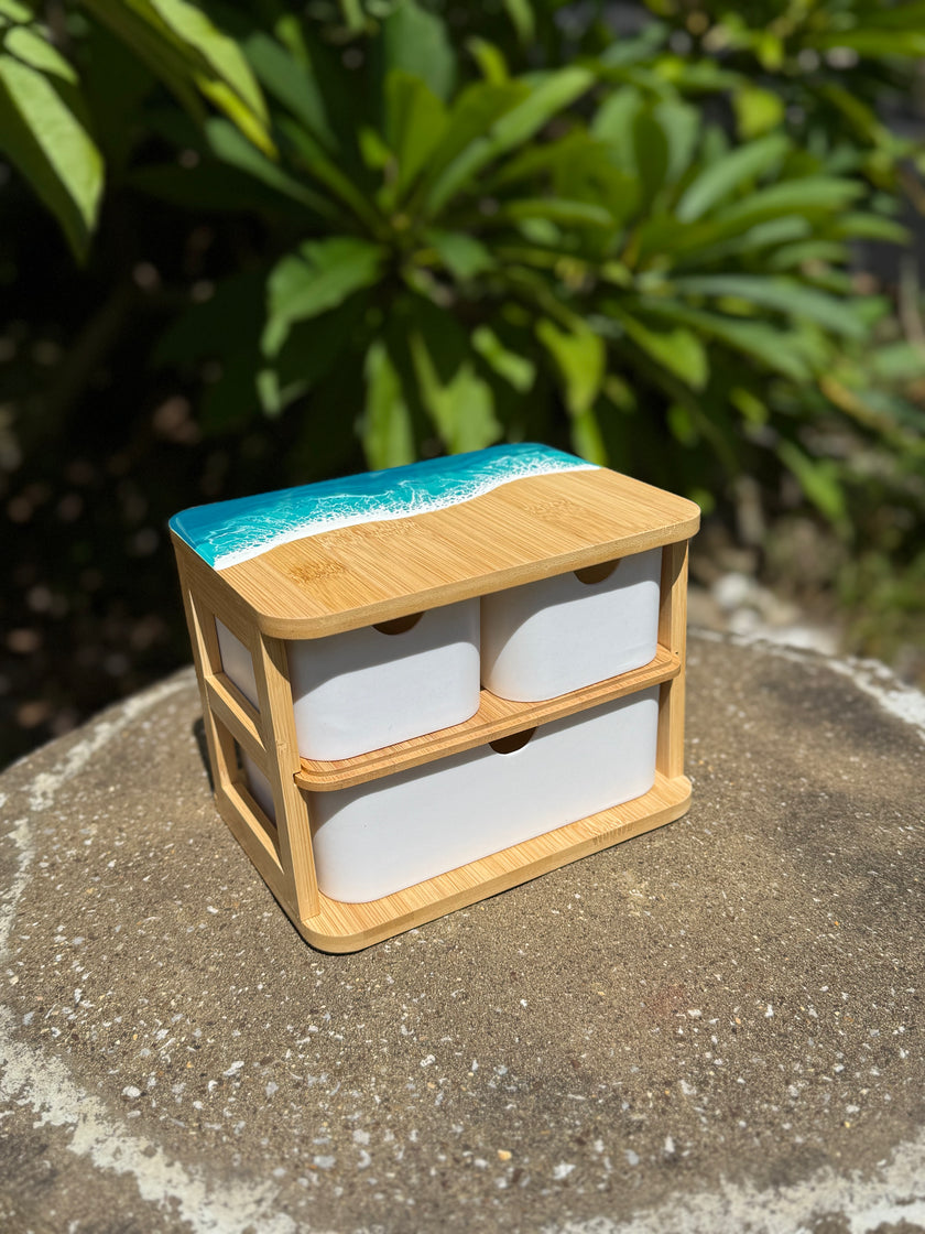 3 Piece Resin Bamboo Drawers