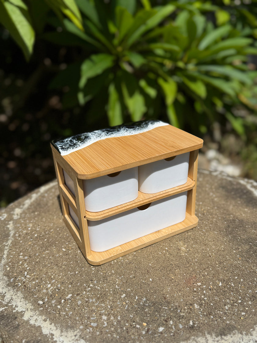 3 Piece Resin Bamboo Drawers